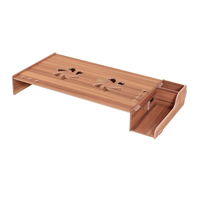 Erhöhter Holz-Computer-Monitorständer Laptop-Regal Schreibtisch-Organizer mit Tastaturschublade, TBD049404601A, TBD049404601B, TBD049404601C, TBD049404601D
