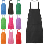 2er-Pack Küchenschürzen Kochschürzen Backschürzen mit Taschen, Schwarz, Rot, Rosenrot, Grün, Blau, Lila, Gelb, Kaffee, Orange