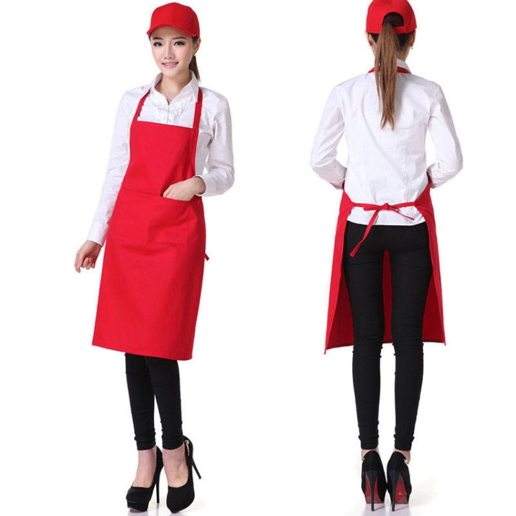 2er-Pack Küchenschürzen Kochschürzen Backschürzen mit Taschen, Schwarz, Rot, Rosenrot, Grün, Blau, Lila, Gelb, Kaffee, Orange