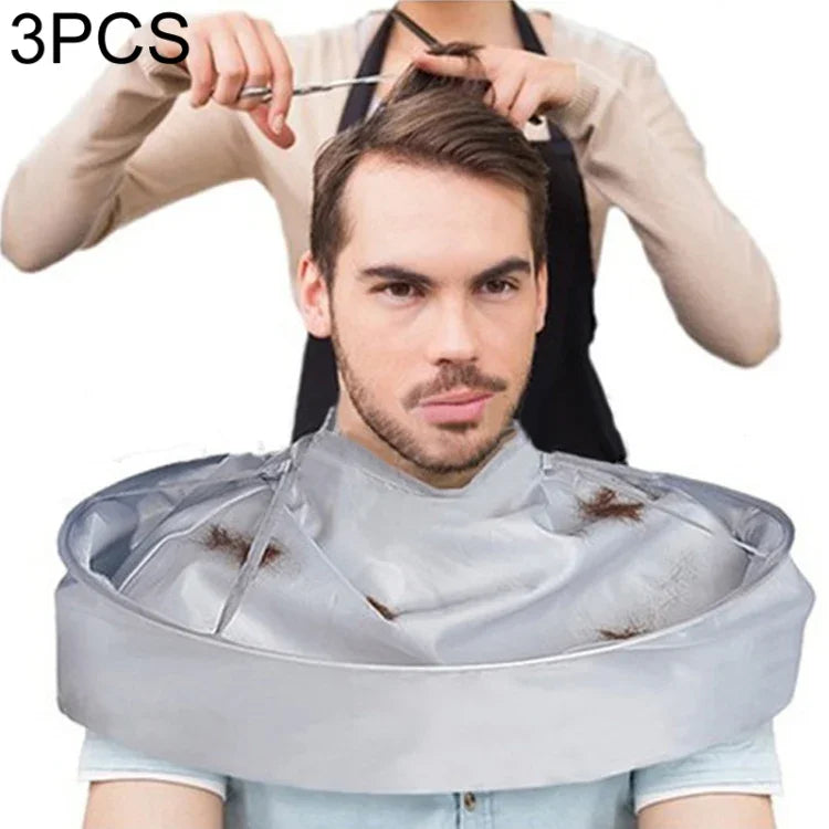 3-teiliges DIY-Haarschneideumhang-Regenschirm-Cape-Salon-Friseurschürze, Polyester