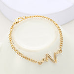10 Stück Schlichtes Persönlichkeitsarmband Ecg Figur Blitz Armband Paar Herzfrequenz Armband, Schwarz, Gold, Silber