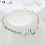 10 Stück Schlichtes Persönlichkeitsarmband Ecg Figur Blitz Armband Paar Herzfrequenz Armband, Schwarz, Gold, Silber