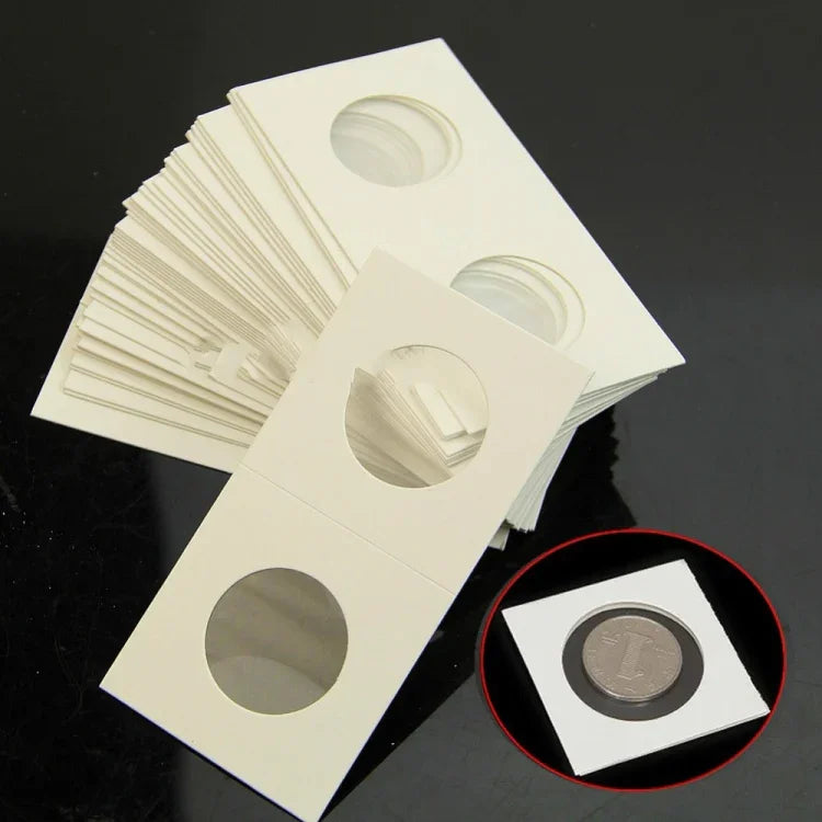 50 Stück / 3 Sets 40 mm Durchmesser Münzschutz quadratische Münzsammlung Büroklammer, Büroklammer