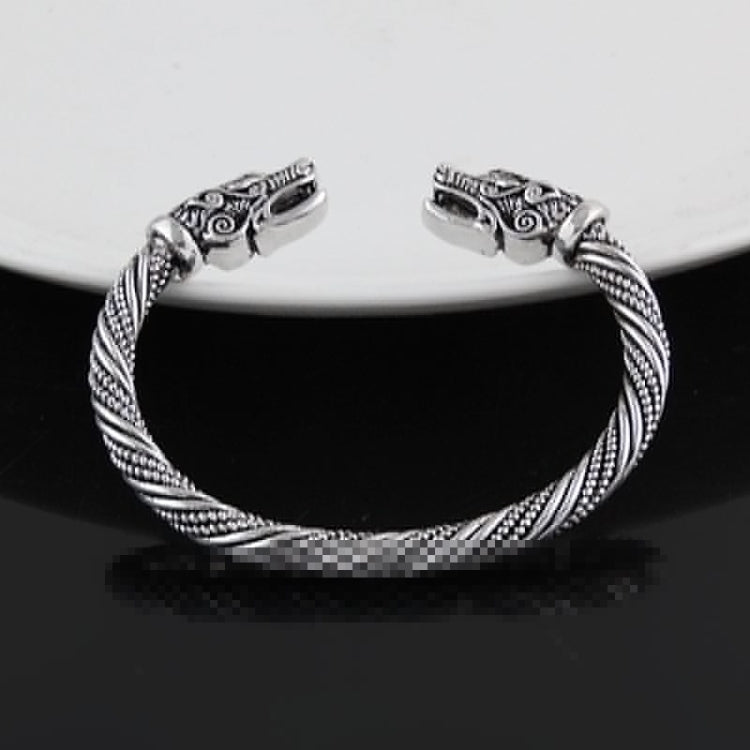 Herren Armband Manschette Wolfskopf Wikinger Armreif Schmuck Mode-Accessoires