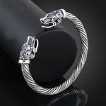 Herren Armband Manschette Wolfskopf Wikinger Armreif Schmuck Mode-Accessoires