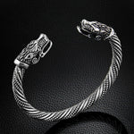 Herren Armband Manschette Wolfskopf Wikinger Armreif Schmuck Mode-Accessoires