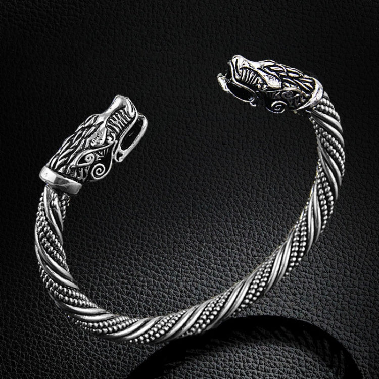 Herren Armband Manschette Wolfskopf Wikinger Armreif Schmuck Mode-Accessoires