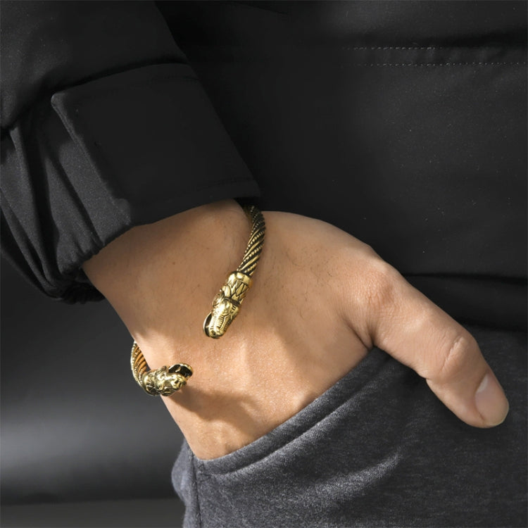 Herren Armband Manschette Wolfskopf Wikinger Armreif Schmuck Mode-Accessoires