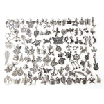 100 Stück gemischte Anhänger für Armbänder in Antiksilber-Optik im europäischen Stil, Modeschmuck, DIY-Charms, handgefertigt