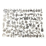 100 Stück gemischte Anhänger für Armbänder in Antiksilber-Optik im europäischen Stil, Modeschmuck, DIY-Charms, handgefertigt