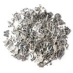 100 Stück gemischte Anhänger für Armbänder in Antiksilber-Optik im europäischen Stil, Modeschmuck, DIY-Charms, handgefertigt