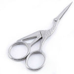 Crane Tailor Scissor Cross Stitch Retro Craft Sewing Scissor, Gold, Silver