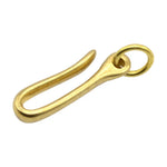 Retro Schlüsselanhänger aus massivem Messing, Gürtelhaken, Geldbörsenkette, Fischhaken, 6 cm mit Kupferring, 6 cm ohne Kupferring