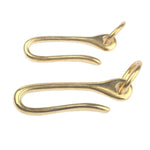 Retro Schlüsselanhänger aus massivem Messing, Gürtelhaken, Geldbörsenkette, Fischhaken, 6 cm mit Kupferring, 6 cm ohne Kupferring