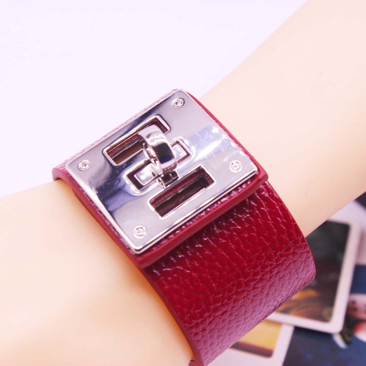 Punk Breite Lederarmbänder Armreifen für Damen Manschettenarmband, 1, 2, 5, 6