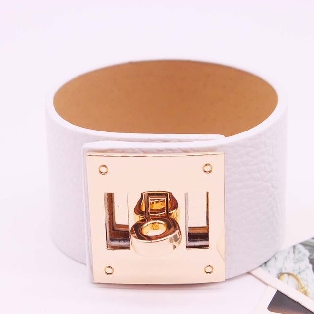 Punk Breite Lederarmbänder Armreifen für Damen Manschettenarmband, 1, 2, 5, 6