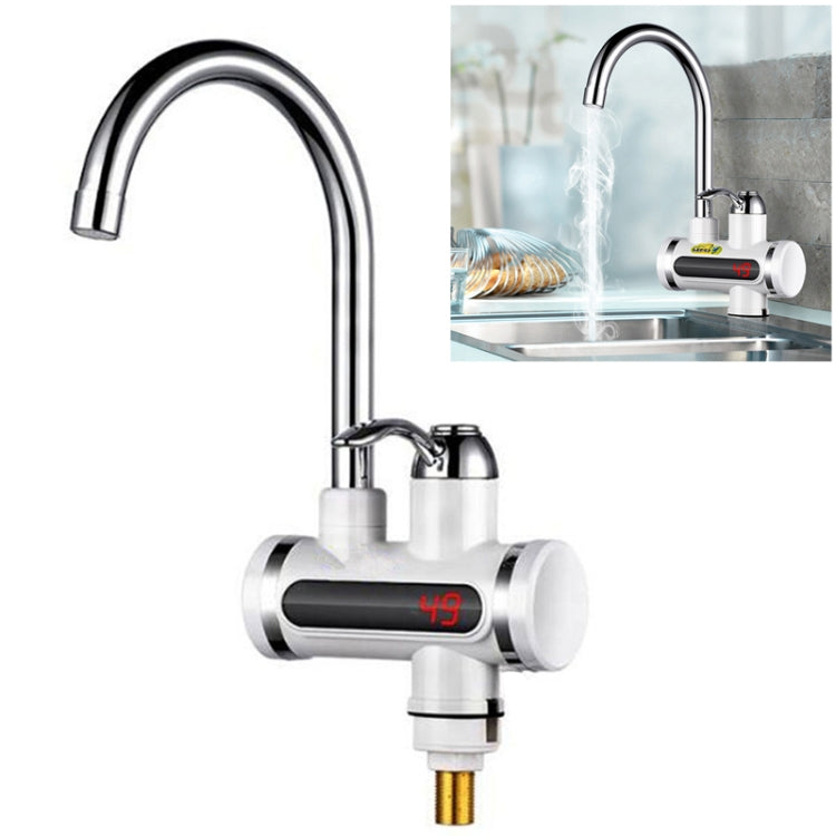 220V Küchen-Durchlauferhitzer mit sofortiger Warmwasserbereitung, elektrischer Wasserhahn mit Temperaturanzeige, Wasseranschluss von unten, Wasseranschluss von der Seite