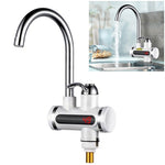 220V Kitchen Tankless Water Heater Instant Electric Faucet Electric Heater Tap with Temperature Display, Water from below, Water from side