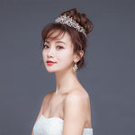 Luxus Roségold Perlen Brautkronen Handgemachte Tiara Braut Stirnband Kristall Hochzeit Diadem Königin Krone Hochzeit Haarschmuck, Perlenkrone Pink, Perlenkrone Gold, Perlenkrone Weiß