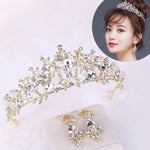 Luxus Roségold Perlen Brautkronen Handgemachte Tiara Braut Stirnband Kristall Hochzeit Diadem Königin Krone Hochzeit Haarschmuck, Perlenkrone Pink, Perlenkrone Gold, Perlenkrone Weiß