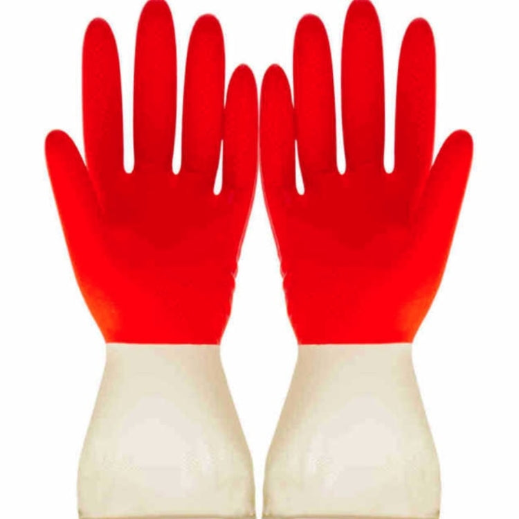 1 Paar Haushalt Zweifarbige Waschhandschuhe Hausarbeit Reinigung Spülhandschuhe aus Latex, S, M, L, XL