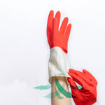 1 Paar Haushalt Zweifarbige Waschhandschuhe Hausarbeit Reinigung Spülhandschuhe aus Latex, S, M, L, XL