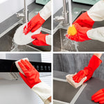 1 Paar Haushalt Zweifarbige Waschhandschuhe Hausarbeit Reinigung Spülhandschuhe aus Latex, S, M, L, XL