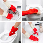 1 Paar Haushalt Zweifarbige Waschhandschuhe Hausarbeit Reinigung Spülhandschuhe aus Latex, S, M, L, XL