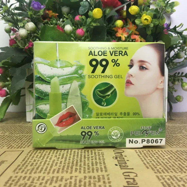 3 Stück PNF Aloe Vera Natürlicher Feuchtigkeitsspender Lippenstift Farbwechsel Lippenbalsam Magischer Rosa Lippenstift
