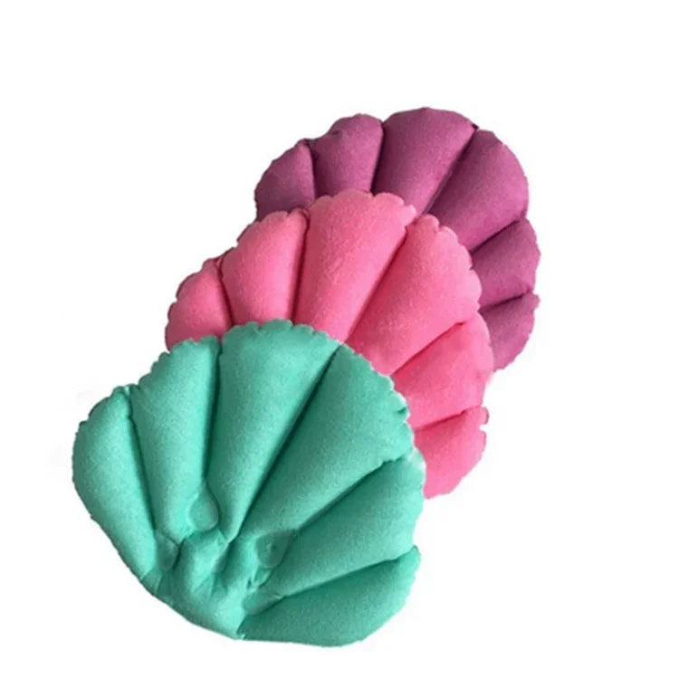 Muschelförmiges weiches Badewannenkissen, bequem für Zuhause und Spa, aufblasbares Badewannenkissen, Zufallslieferung der Farbe, aufblasbares Badewannenkissen für Spa