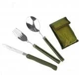 Tragbares Mini-Besteckset, Outdoor-Werkzeug, faltbares Besteckset mit Löffel, Gabel, Messern für Camping, Picknick, Edelstahl