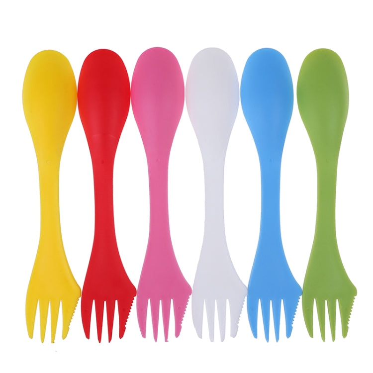 2er Set 3-in-1 Outdoor Camping Geschirr Hitzebeständiger Löffel Gabel Messer Camping Wandern Besteck (6 Stück = 1 Set), 2er Set
