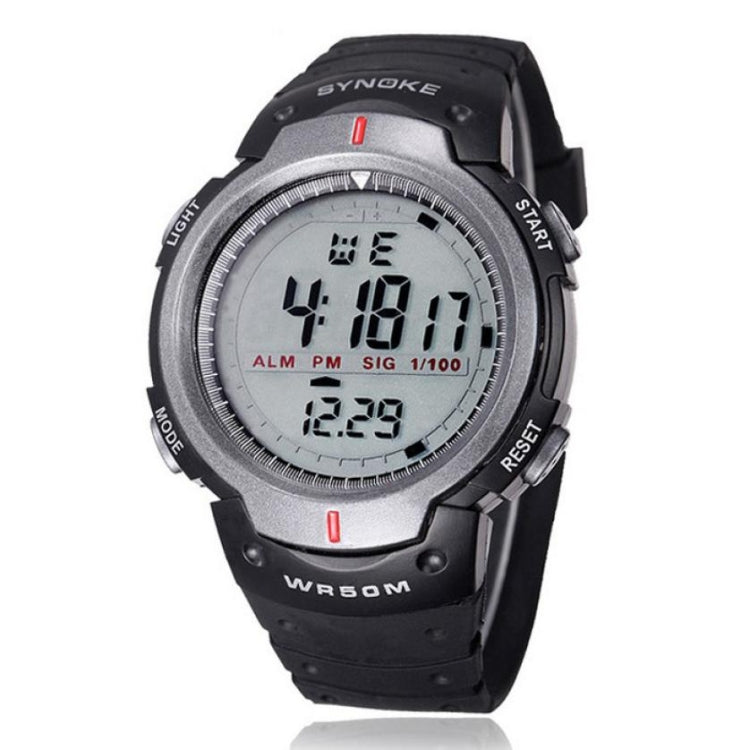 SYNOKE 61576 Life Wasserdichte LED-Sportuhr für Herren, Schwarz, Grau