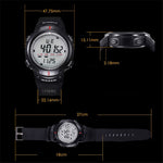 SYNOKE 61576 Life Wasserdichte LED-Sportuhr für Herren, Schwarz, Grau