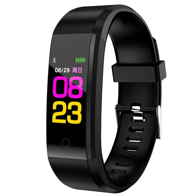 ID115 Plus Smart-Armband Fitness-Smartwatch mit Herzfrequenzmesser, Blutdruckmesser und Schrittzähler für iOS und Android, erhältlich in Schwarz, Lila, Blau, Rot und Dunkelblau