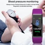 ID115 Plus Smart-Armband Fitness-Smartwatch mit Herzfrequenzmesser, Blutdruckmesser und Schrittzähler für iOS und Android, erhältlich in Schwarz, Lila, Blau, Rot und Dunkelblau