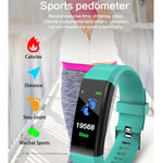 ID115 Plus Smart-Armband Fitness-Smartwatch mit Herzfrequenzmesser, Blutdruckmesser und Schrittzähler für iOS und Android, erhältlich in Schwarz, Lila, Blau, Rot und Dunkelblau