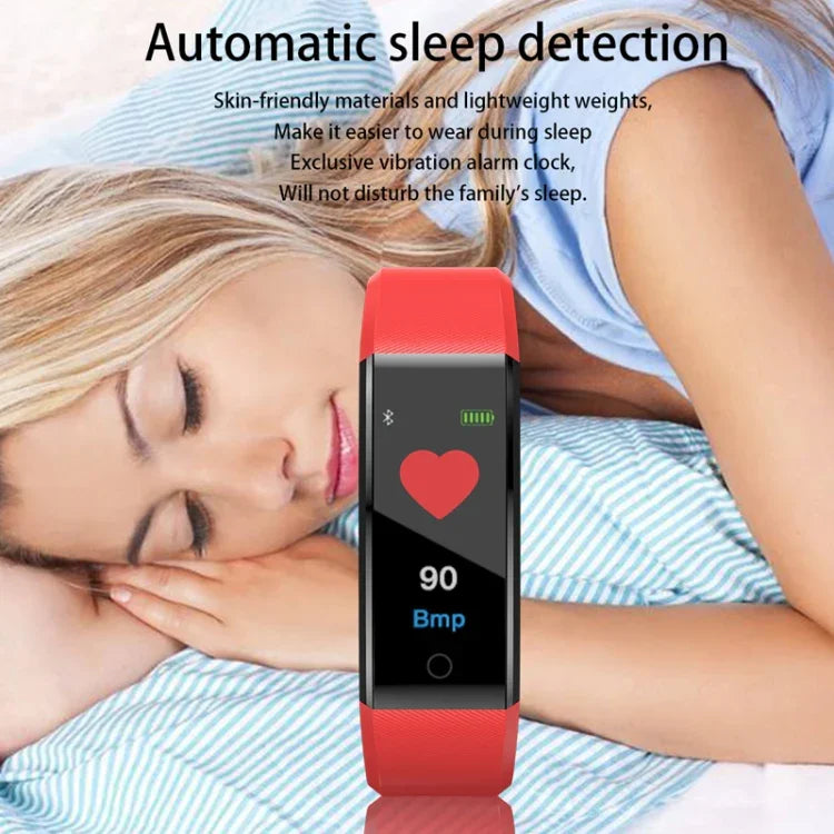 ID115 Plus Smart-Armband Fitness-Smartwatch mit Herzfrequenzmesser, Blutdruckmesser und Schrittzähler für iOS und Android, erhältlich in Schwarz, Lila, Blau, Rot und Dunkelblau