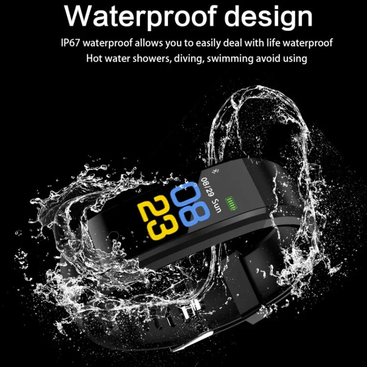 ID115 Plus Smart-Armband Fitness-Smartwatch mit Herzfrequenzmesser, Blutdruckmesser und Schrittzähler für iOS und Android, erhältlich in Schwarz, Lila, Blau, Rot und Dunkelblau