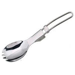 2 STK. Outdoor Camping Wandern Edelstahl Metall Gabel Löffel Essbesteck Grill Picknick Klappspork