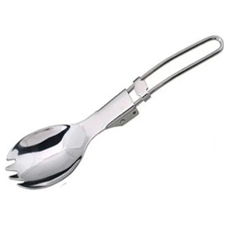 2 STK. Outdoor Camping Wandern Edelstahl Metall Gabel Löffel Essbesteck Grill Picknick Klappspork