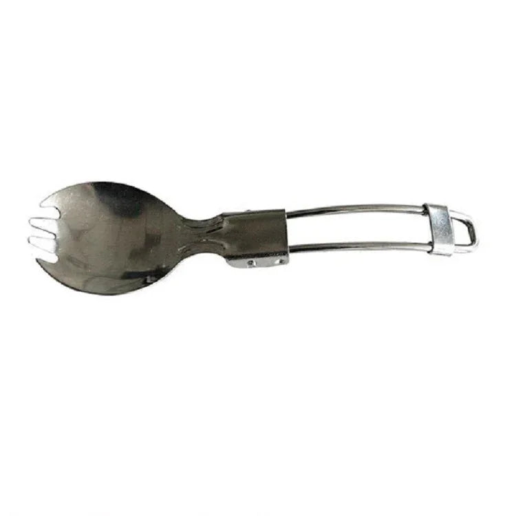 2 STK. Outdoor Camping Wandern Edelstahl Metall Gabel Löffel Essbesteck Grill Picknick Klappspork