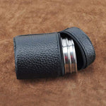 4-in-1 70ml Outdoor Camping Geschirr Reisebecher-Set Picknickzubehör Edelstahl Wein Bierbecher Whiskybecher PU-Leder