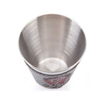 4-in-1 70ml Outdoor Camping Geschirr Reisebecher-Set Picknickzubehör Edelstahl Wein Bierbecher Whiskybecher PU-Leder