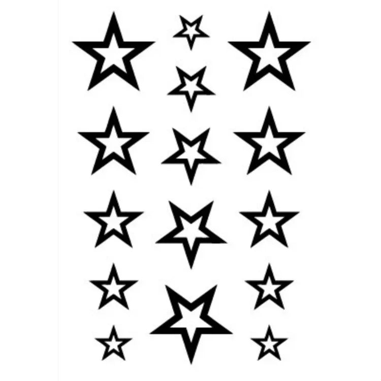 10 Stück klassische schwarze wasserfeste temporäre Tattoo-Aufkleber