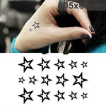 10 Stück klassische schwarze wasserfeste temporäre Tattoo-Aufkleber