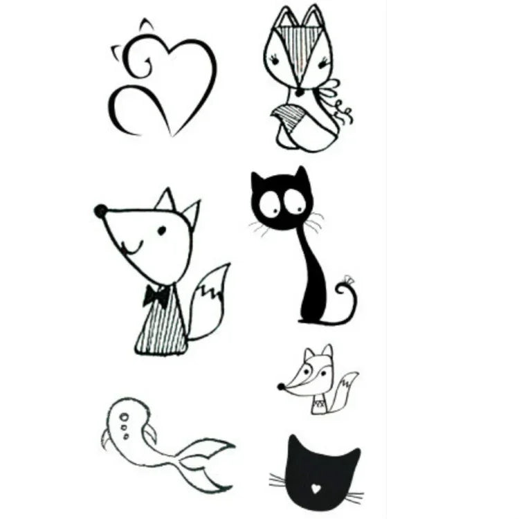 10 Stück klassische schwarze wasserfeste temporäre Tattoo-Aufkleber