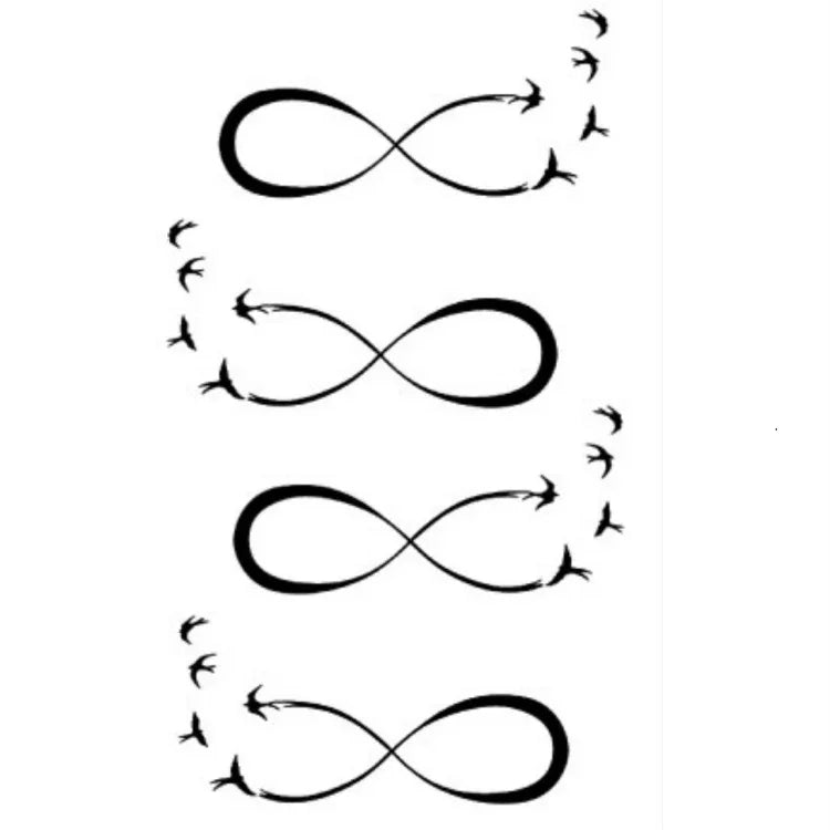 10 Stück klassische schwarze wasserfeste temporäre Tattoo-Aufkleber