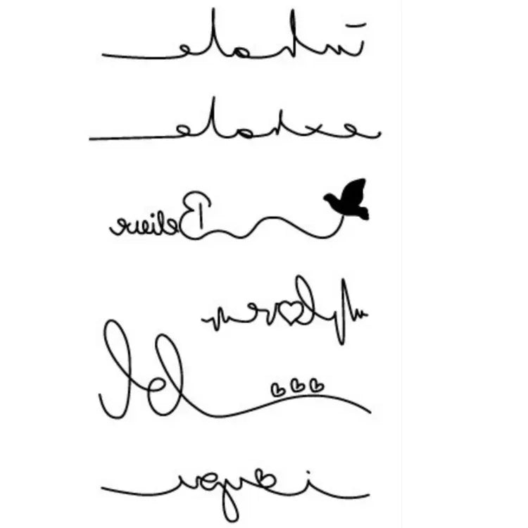 10 Stück klassische schwarze wasserfeste temporäre Tattoo-Aufkleber