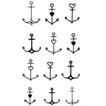 10 Stück klassische schwarze wasserfeste temporäre Tattoo-Aufkleber